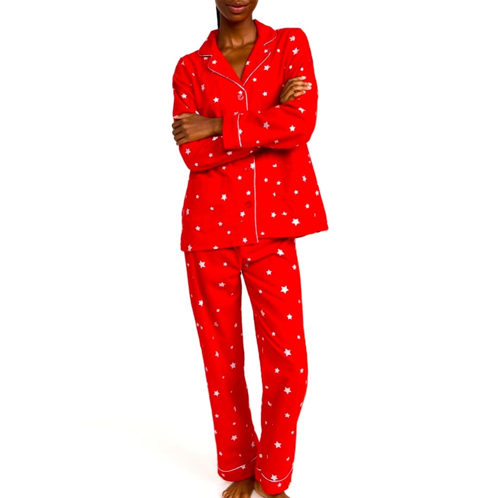 PJ Salvage brushed cotton ladies pajama set with matching headband